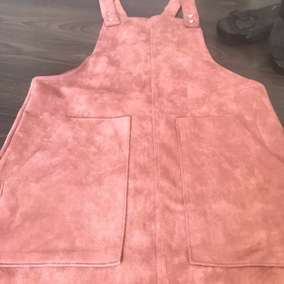 Forever 21 Blushing Pink Suede Overalls Dress - Picture 7 of 8